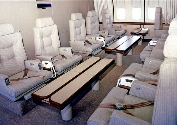 The Interior showing the secretarial area aboard Air Force One