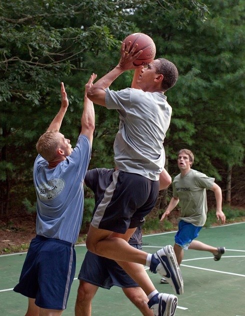 Obama Playing Basketball with staff Obama Playing Basketball with staff