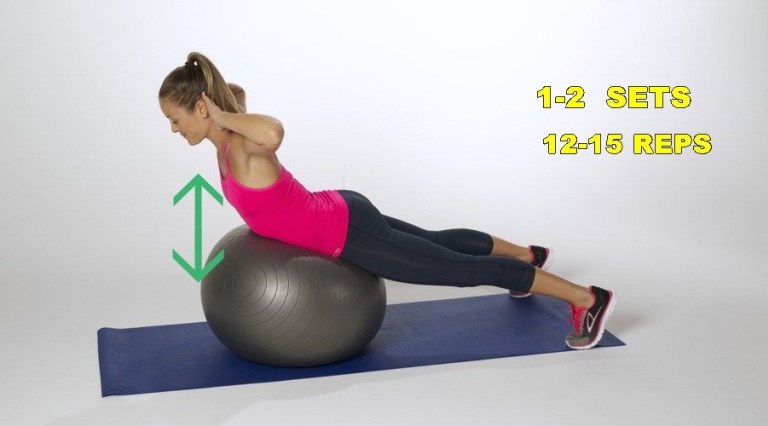 Stability ball upper back lift Stability ball upper back lift