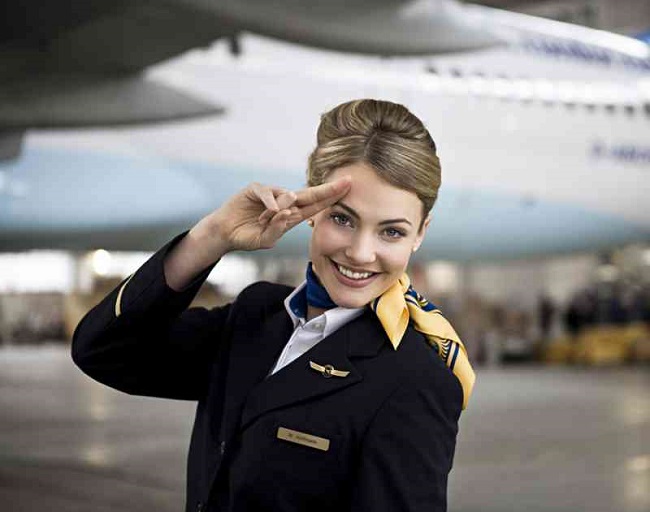 A flight attendant A flight attendant