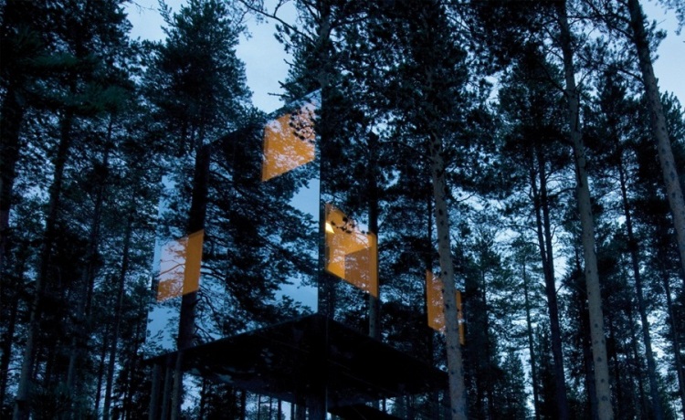 The Mirror cube hotel in Lapland, Sweden The Mirror cube hotel in Lapland, Sweden