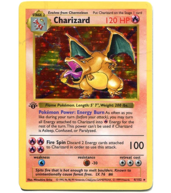 Charizard Base Set First Edition English Charizard, Base Set First Edition (English