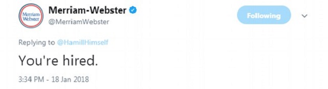 Merriam Webster jumped into the fray Merriam Webster jumped into the fray