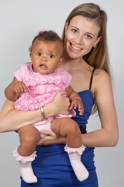 Charlotte Thomson with her baby Charlotte Thomson