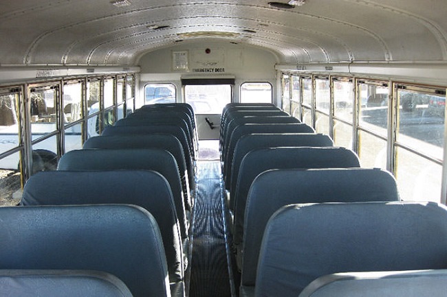 School bus seats are designed in a special way to absorb impacts