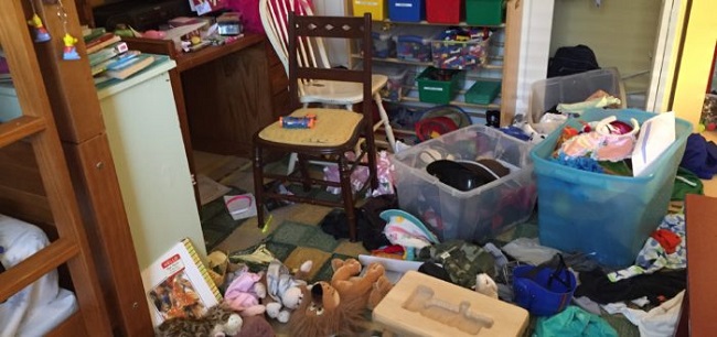 Cluttered floor Cluttered floor