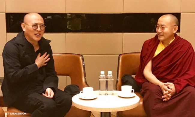 Jet Li with monk Jet Li with monk