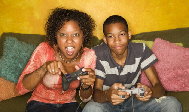 playing games with teenager playing games with teenager