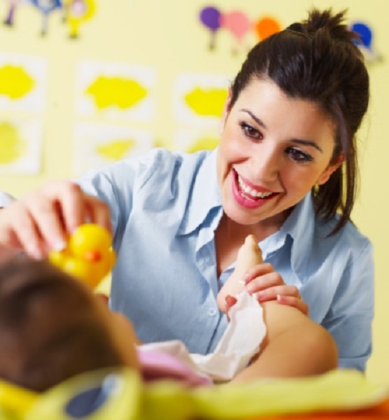 Playing with the baby Playing with the baby