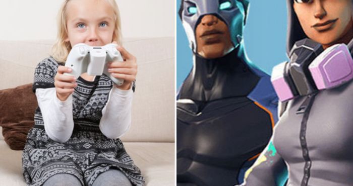 Girl playing video game Girl playing video game