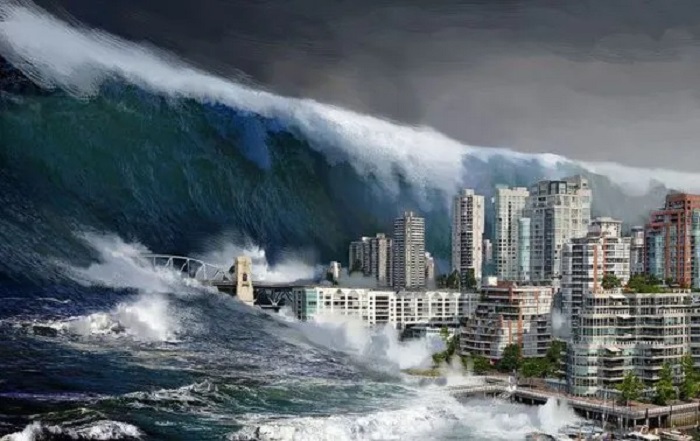 He says a massive tsunami will hit the USA