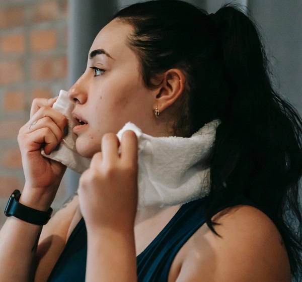 Avoid letting sweat remain on your skin for too long