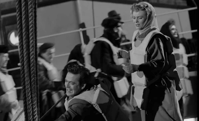 He met Mr. and Mrs. Clark during the chaos when the ship was sinking