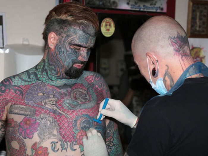 He plans to cover up his remaining blank skin. He plans to cover up his remaining blank skin