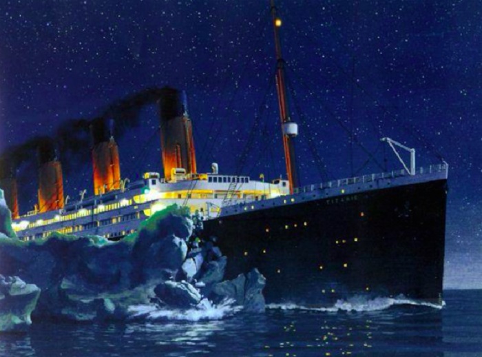 Prentice recalled how the ship looked after hitting the iceberg