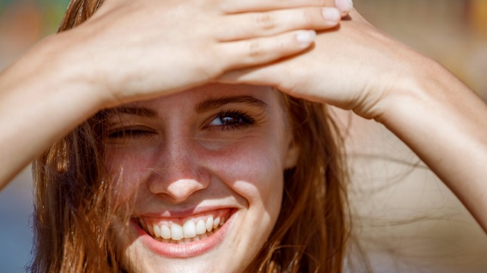 Not wearing sunglasses