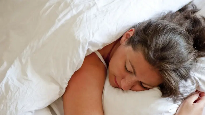 Sleeping with your face on the pillow