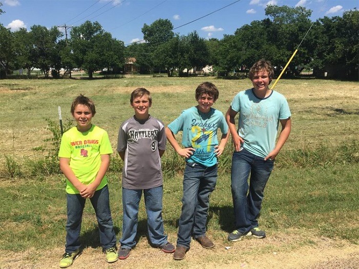 Help did come to her rescue in the form of fourteen boys