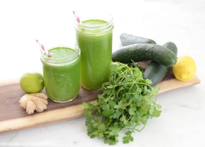 Cilantro and cucumber drink