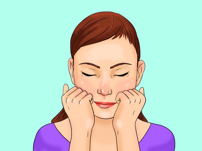 Under your cheekbones Under your cheekbones