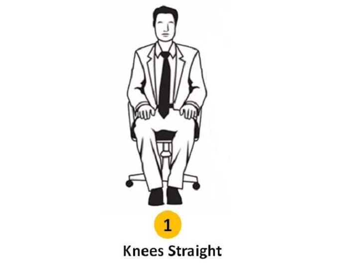 Sitting with your knees straight Sitting with your knees straight